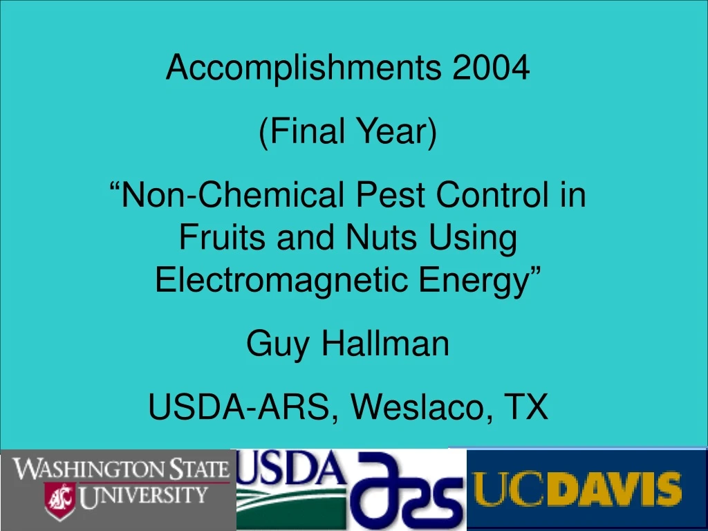 accomplishments 2004 final year non chemical pest