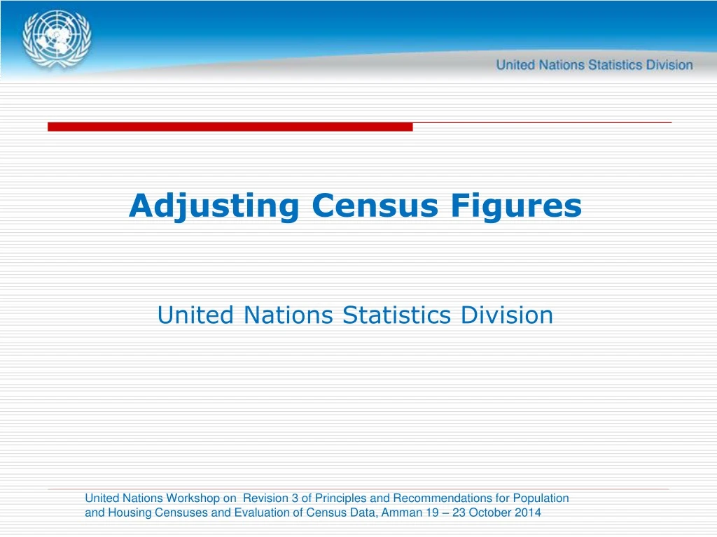 adjusting census figures united nations statistics division