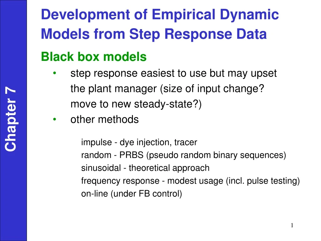 development of empirical dynamic models from step