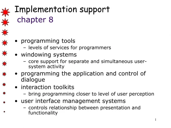 Implementation support chapter 8