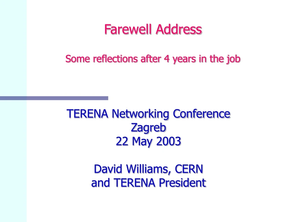 farewell address some reflections after 4 years in the job