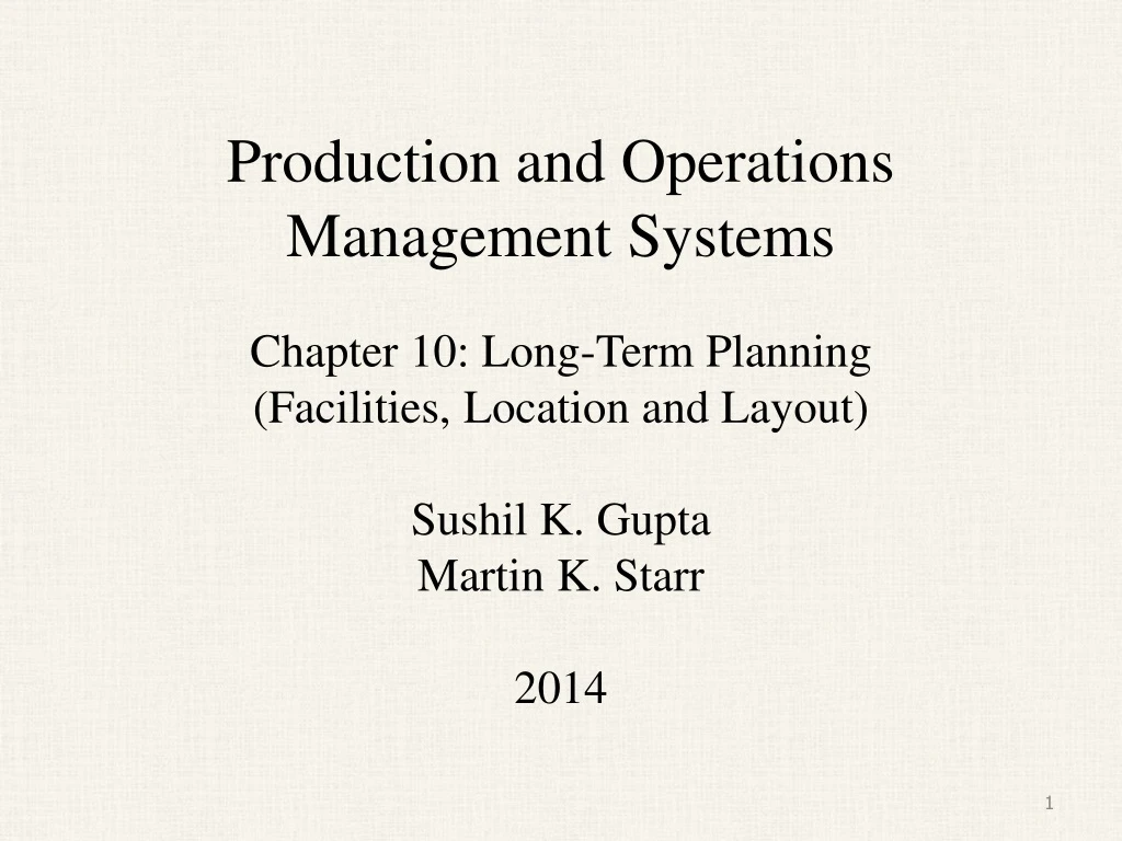 production and operations management systems