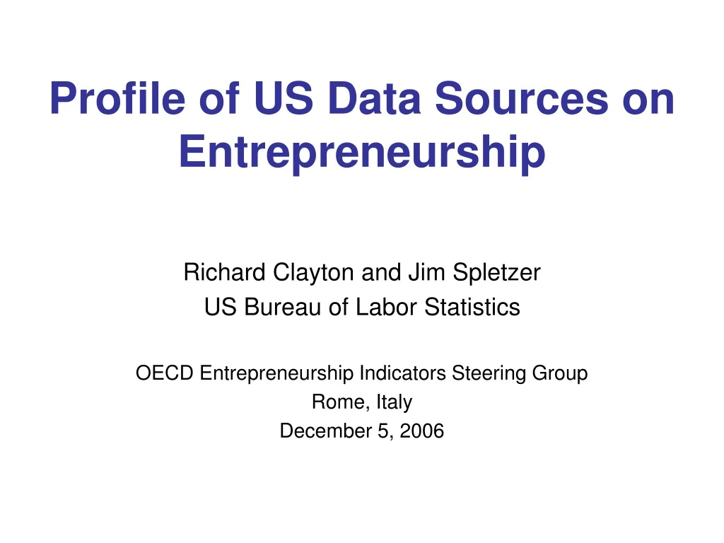 profile of us data sources on entrepreneurship