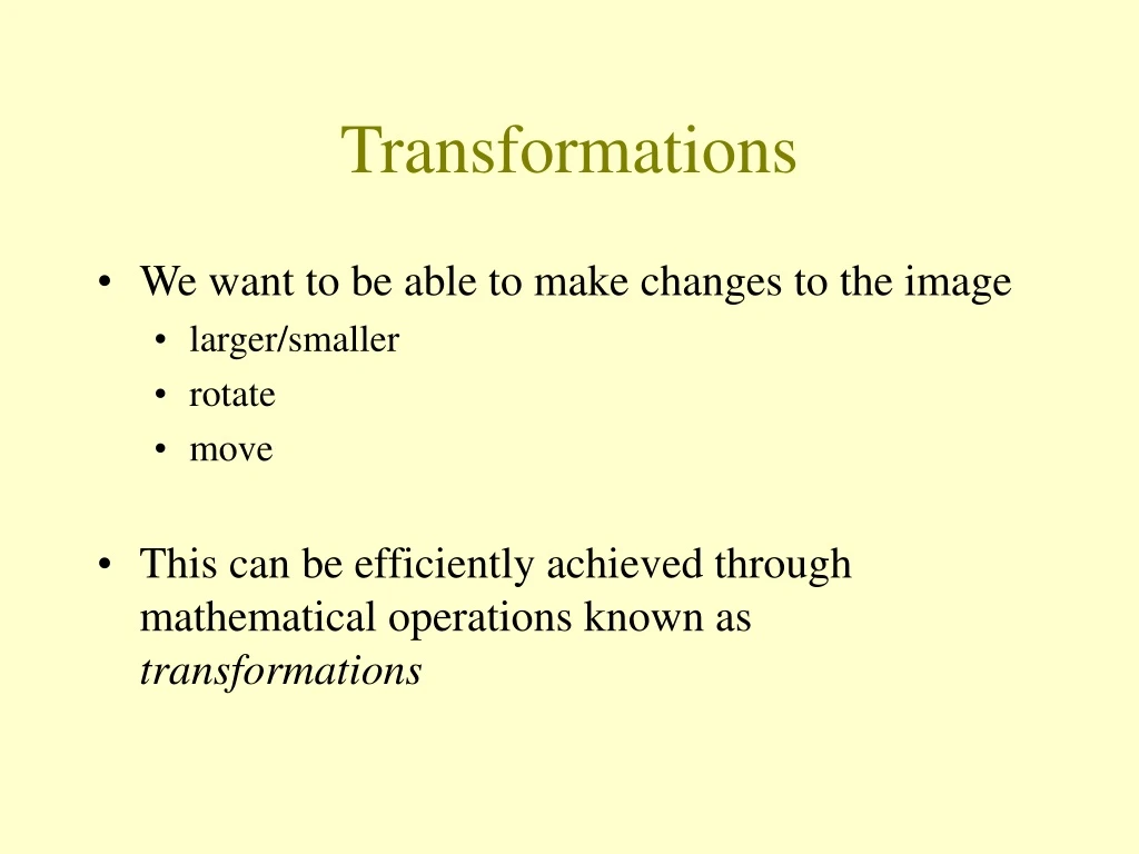 transformations