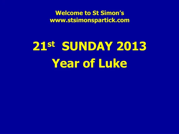 Welcome to St Simon’s stsimonspartick