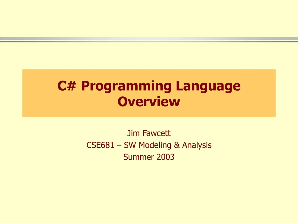 c programming language overview
