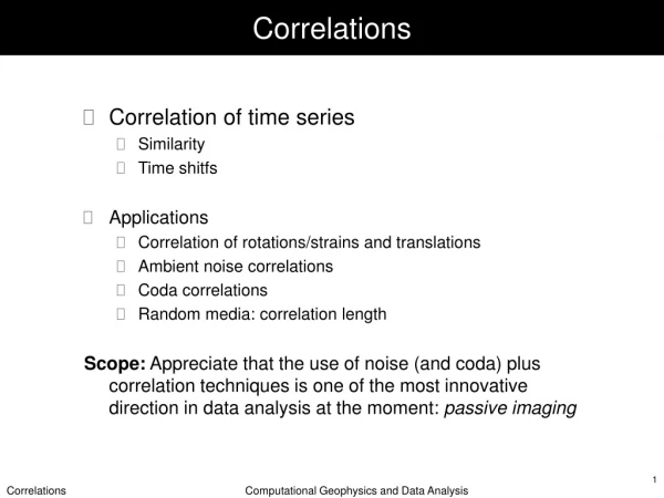 Correlations