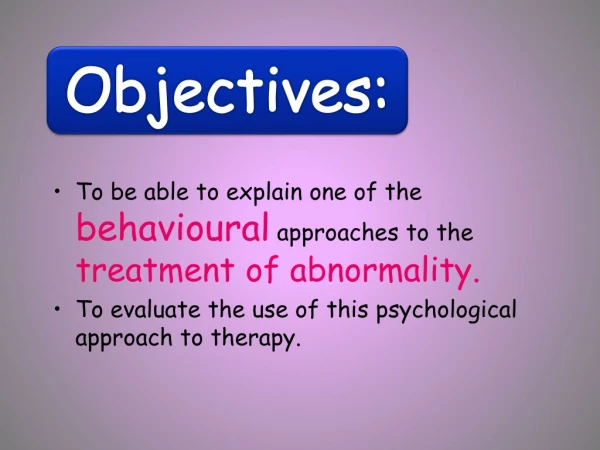 Objectives: