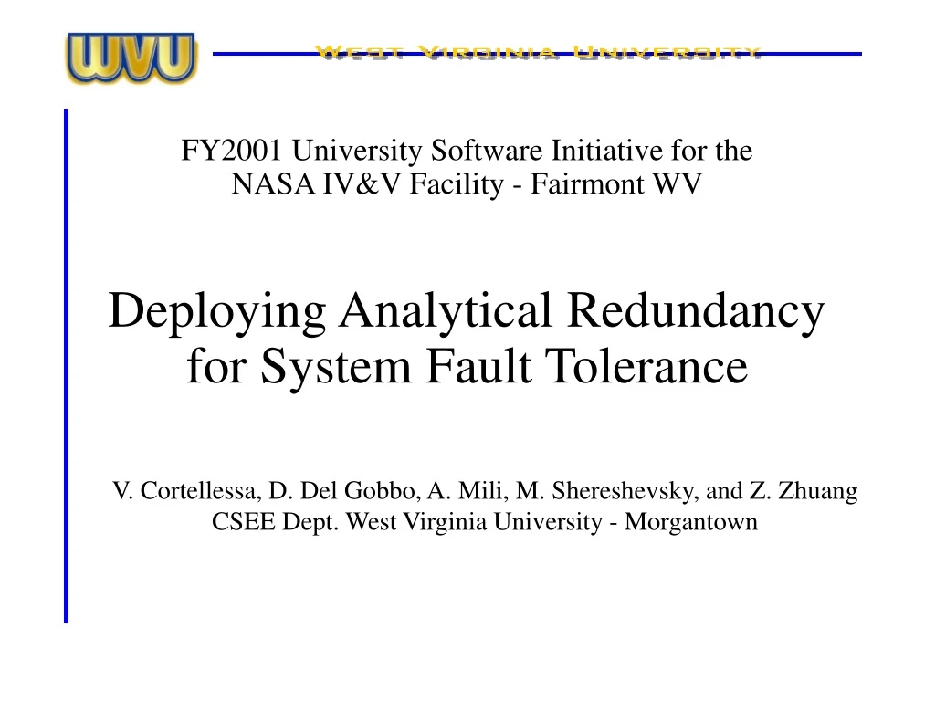 deploying analytical redundancy for system fault tolerance