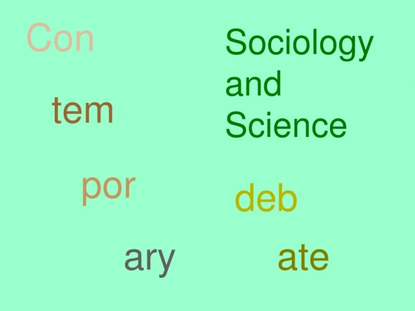 Sociology and Science