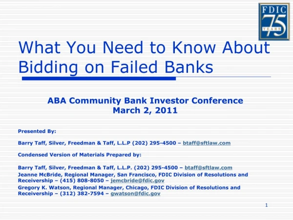 What You Need to Know About Bidding on Failed Banks