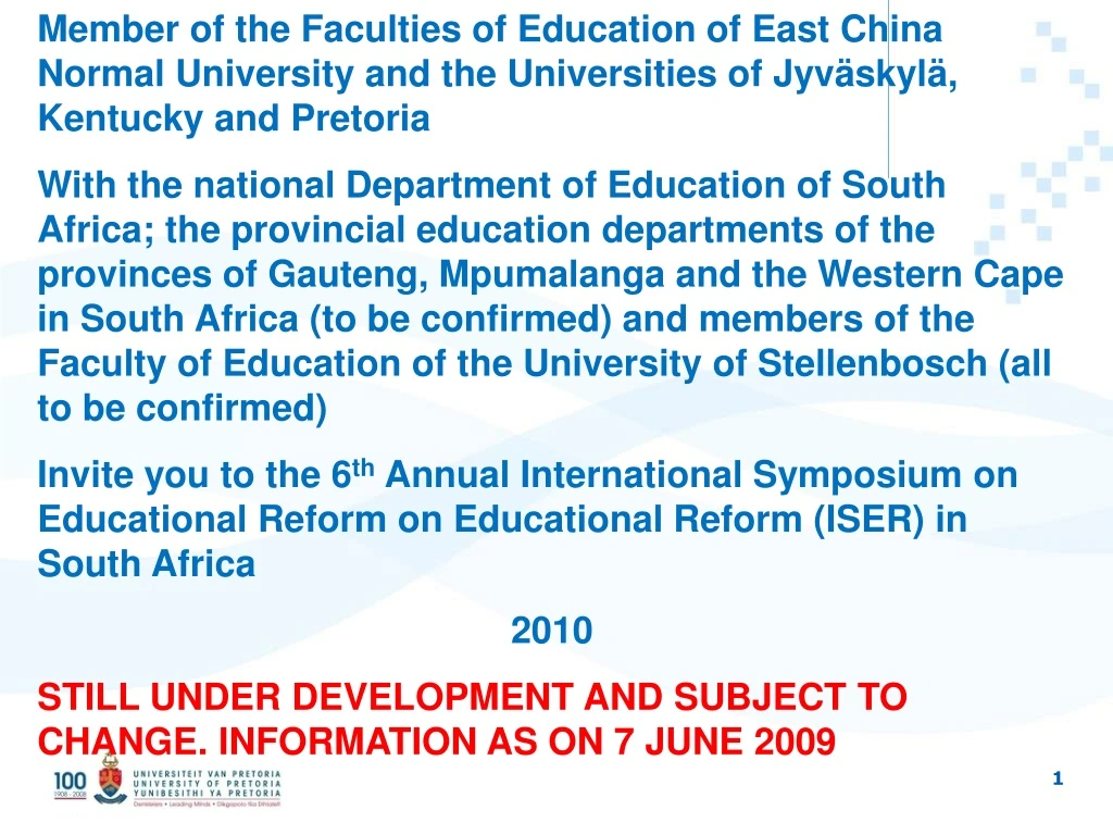 member of the faculties of education of east