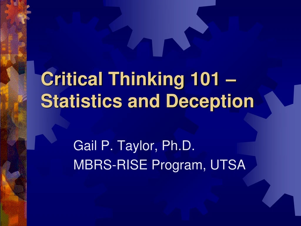 critical thinking 101 statistics and deception