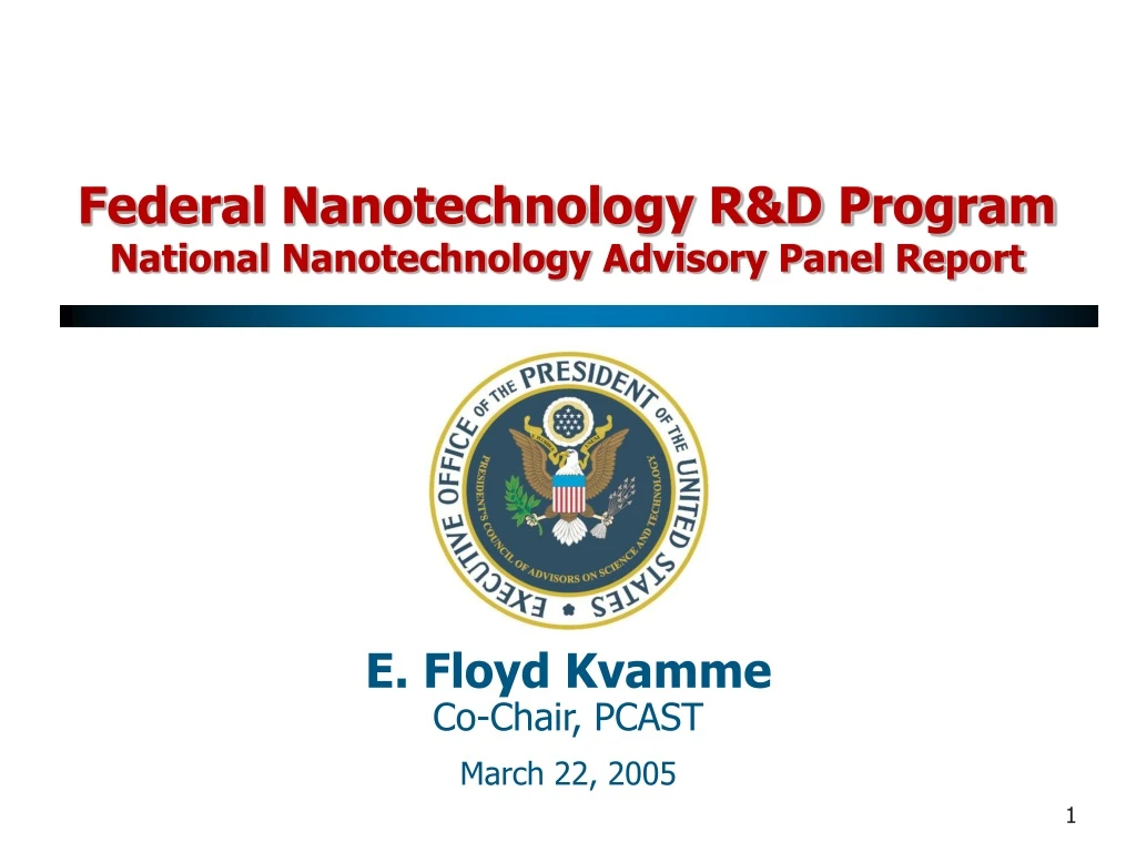 federal nanotechnology r d program national nanotechnology advisory panel report