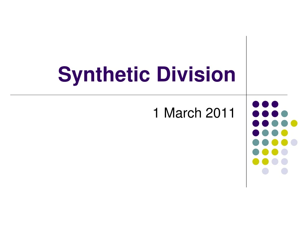 synthetic division