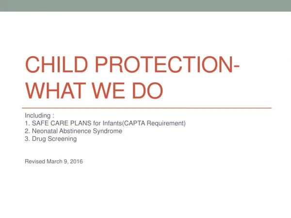 Child Protection-  What WE do