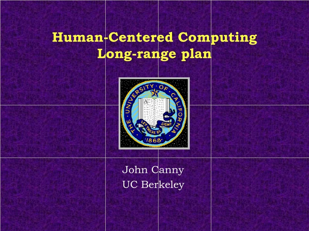 human centered computing long range plan