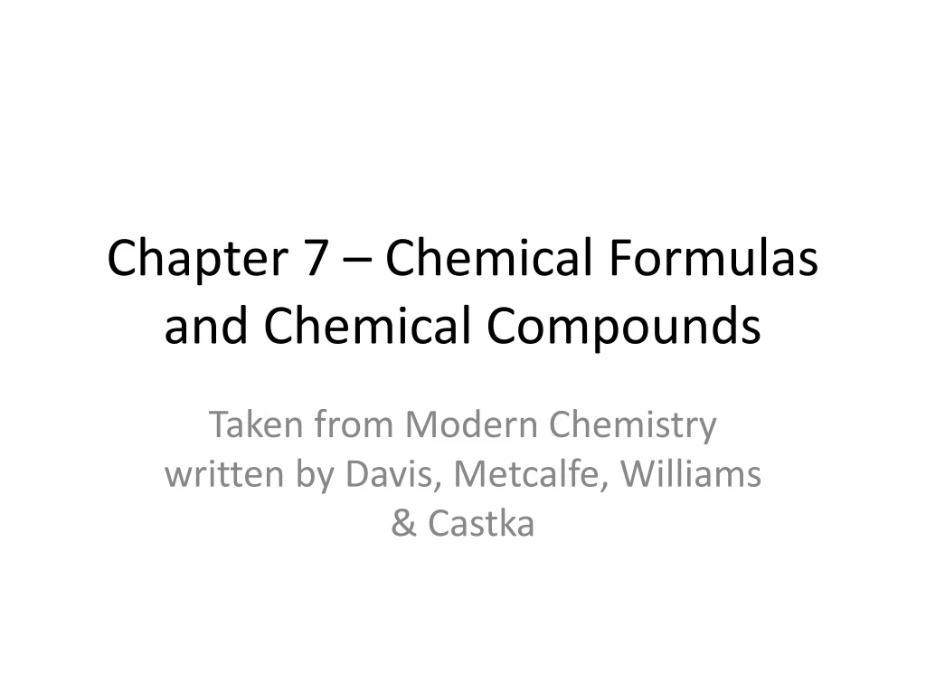 chapter 7 chemical formulas and chemical compounds