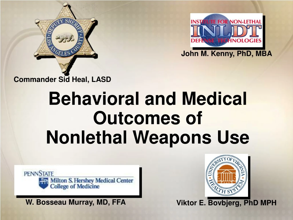 behavioral and medical outcomes of nonlethal weapons use