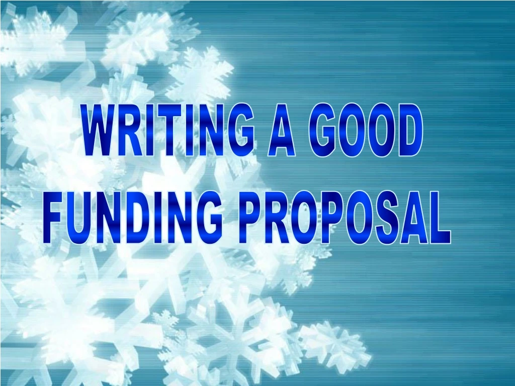 writing a good funding proposal