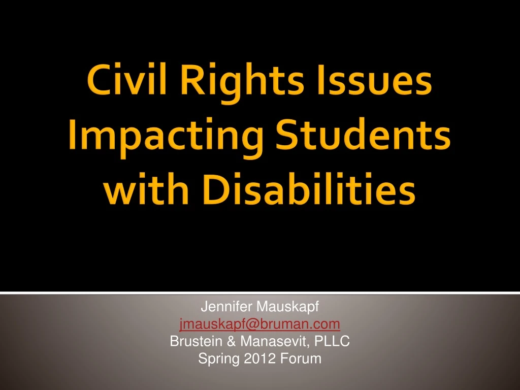 civil rights issues impacting students with disabilities