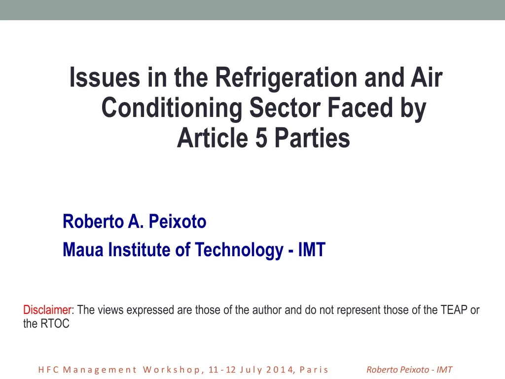 issues in the refrigeration and air conditioning
