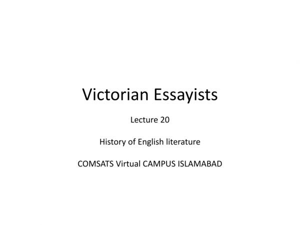 Victorian Essayists