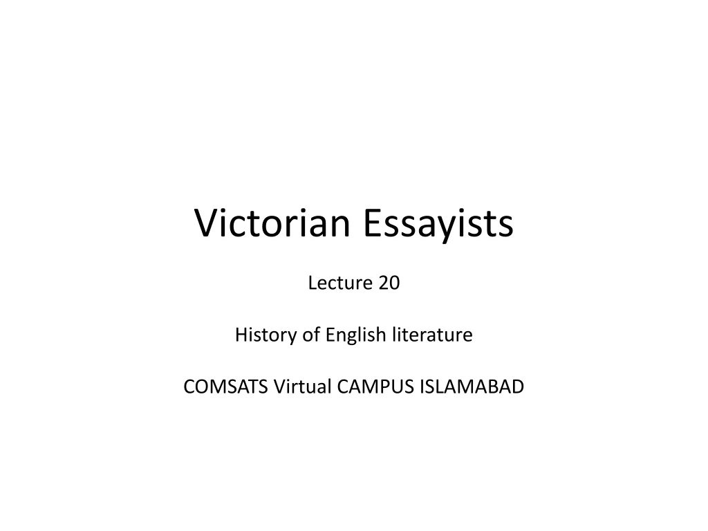 victorian essayists