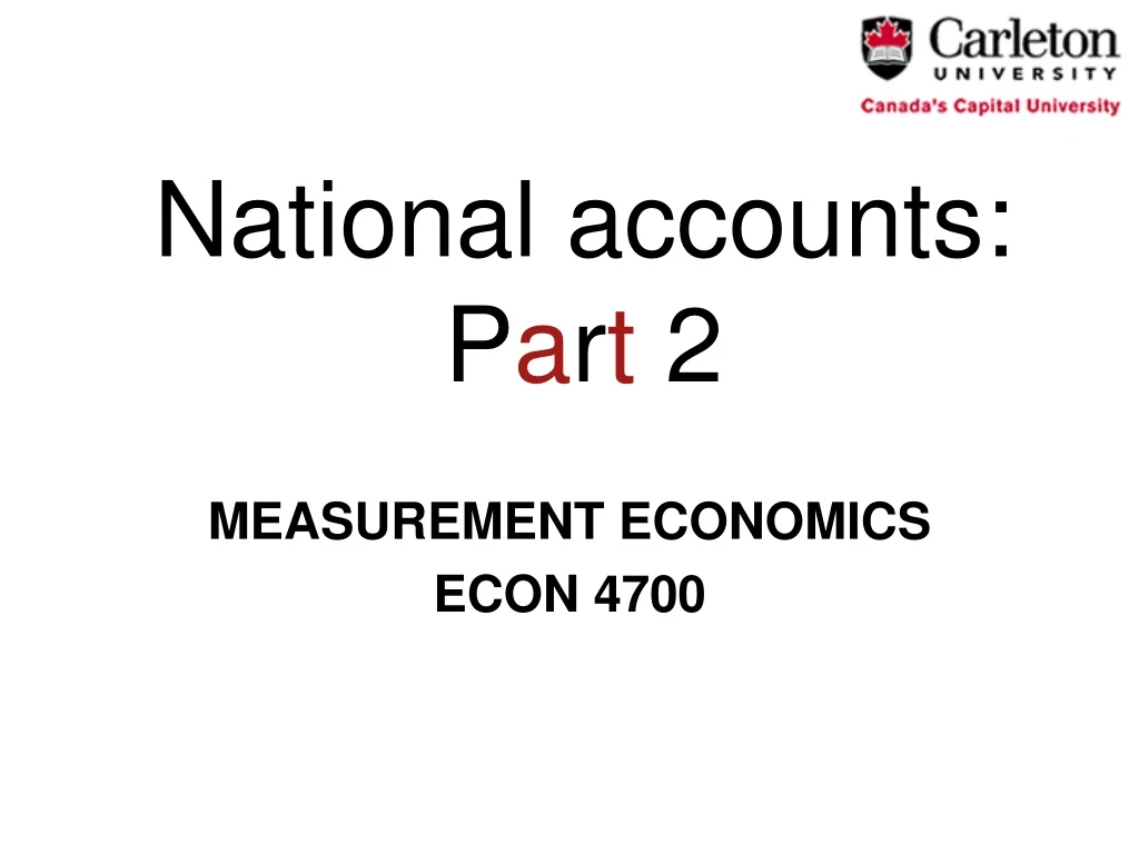national accounts p a r t 2