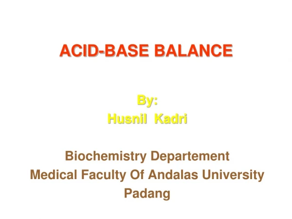 ACID-BASE BALANCE