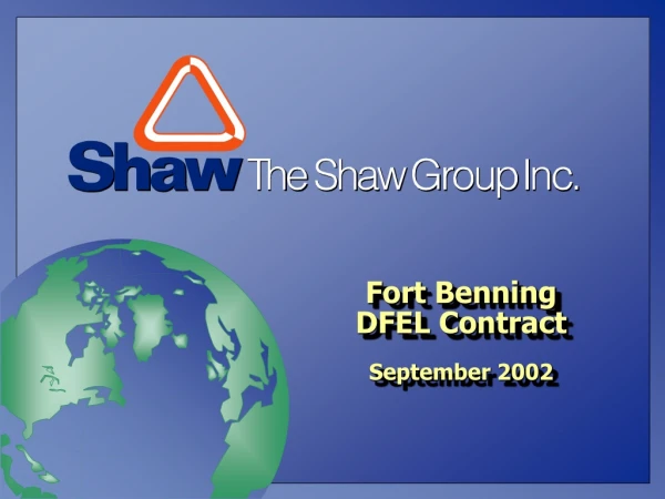 Fort Benning  DFEL Contract September 2002
