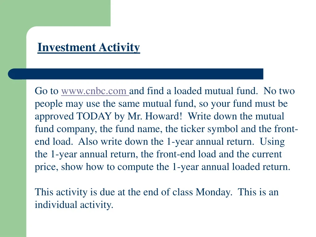 investment activity