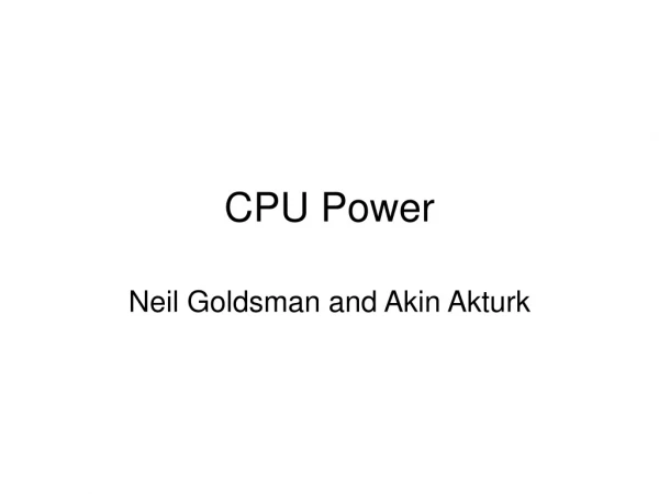 CPU Power