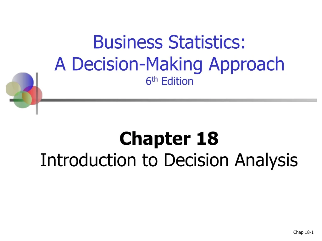 chapter 18 introduction to decision analysis