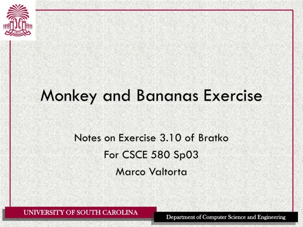 Monkey and Bananas Exercise