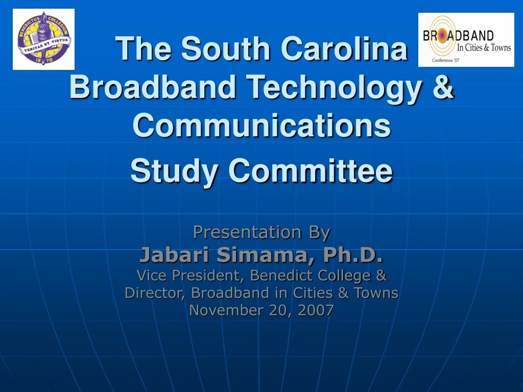 the south carolina broadband technology communications study committee