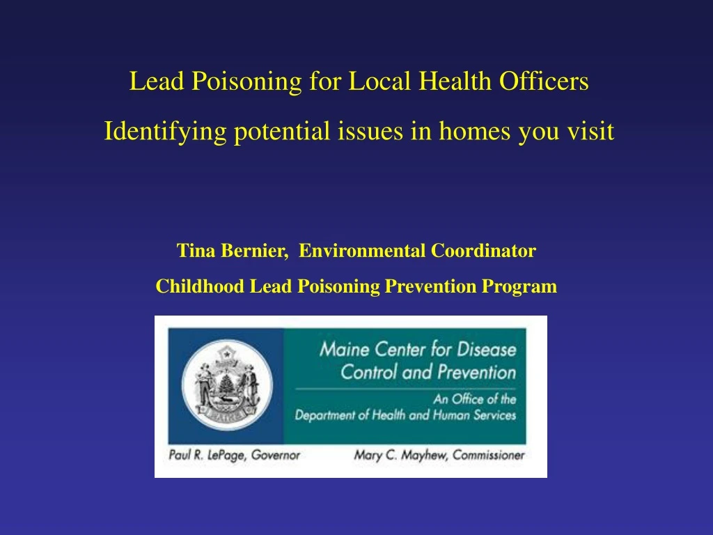 lead poisoning for local health officers