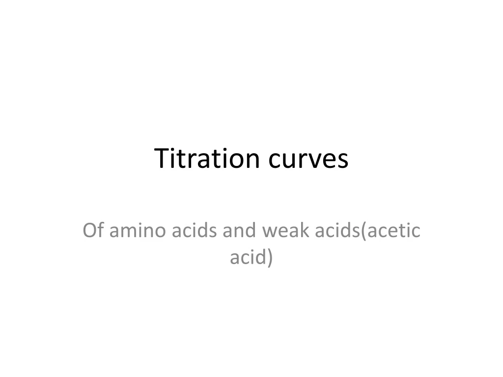 titration curves