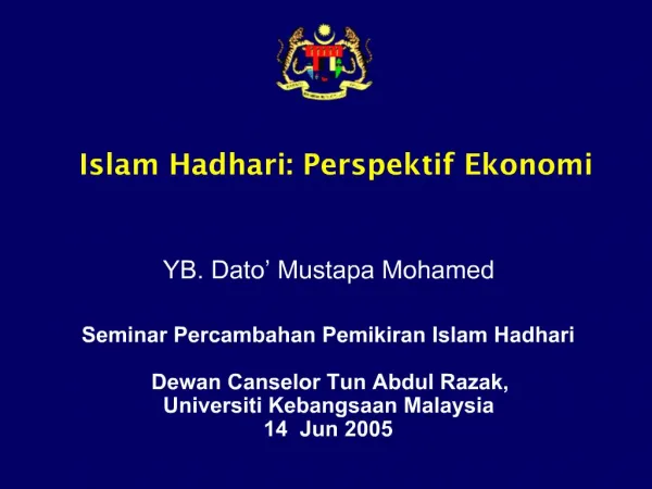 Islam Hadhari: Perspektif Ekonomi