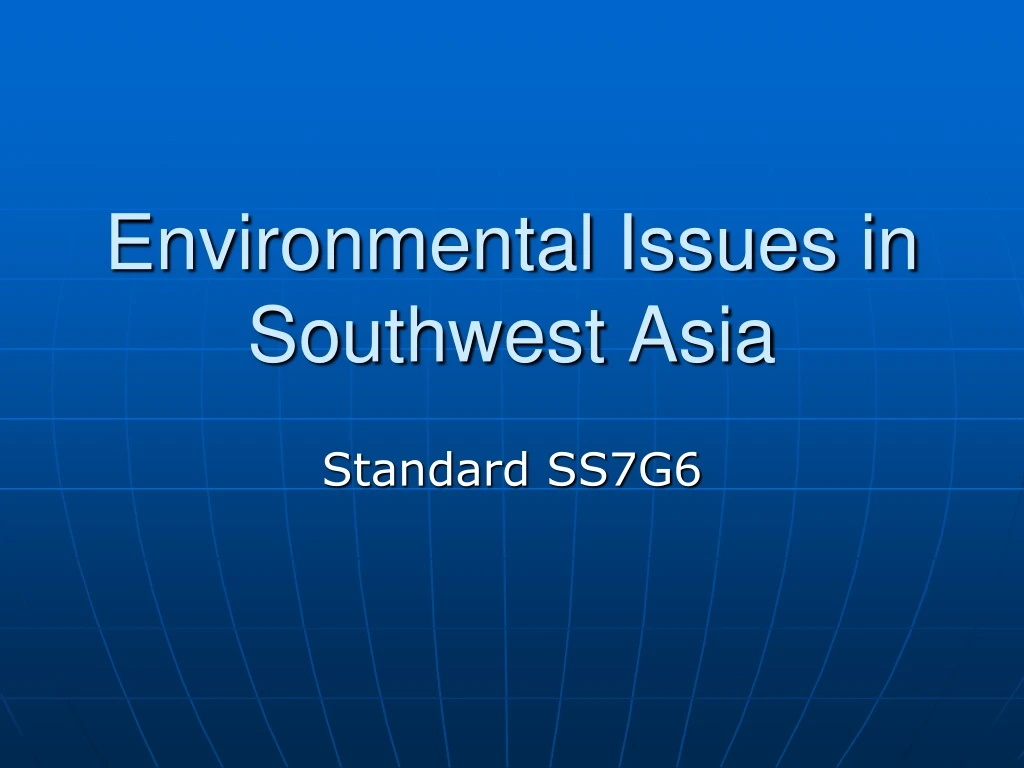 environmental issues in southwest asia