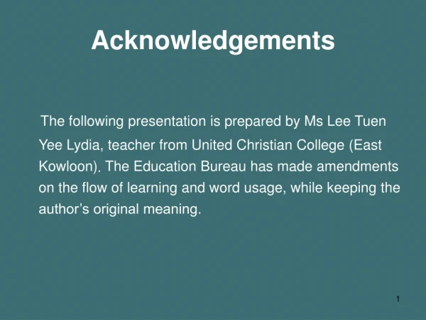 Acknowledgements