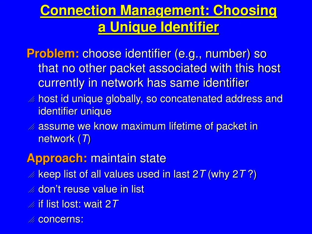 connection management choosing a unique identifier