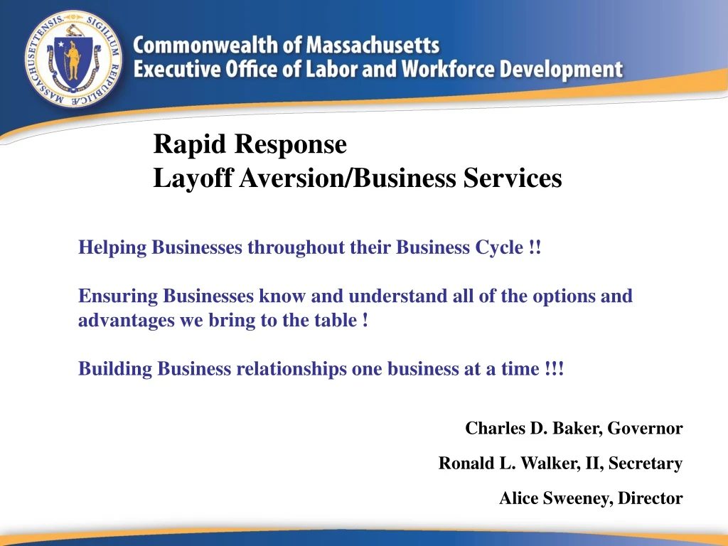 rapid response layoff aversion business services