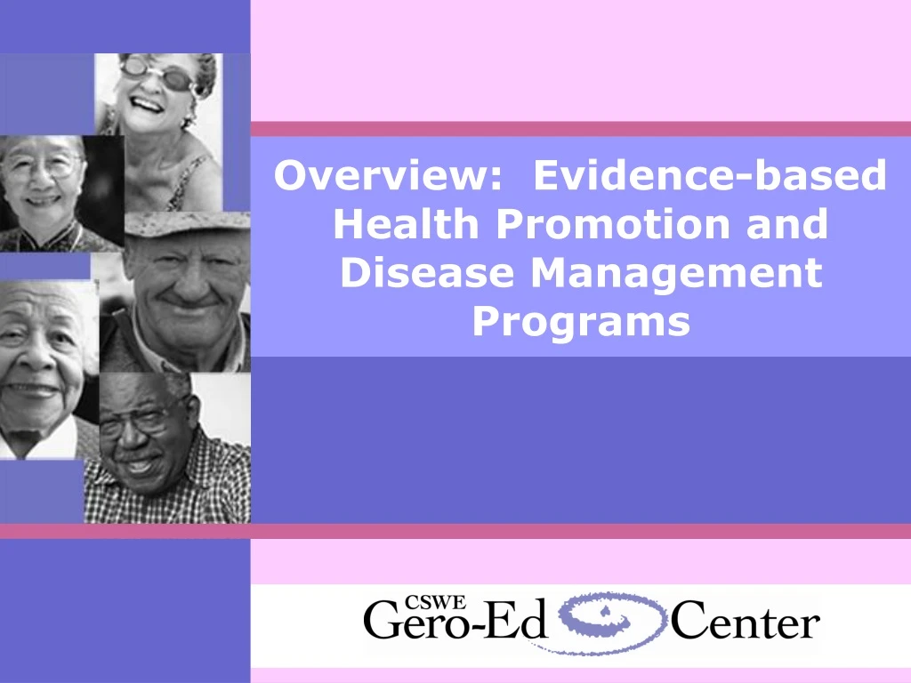 overview evidence based health promotion