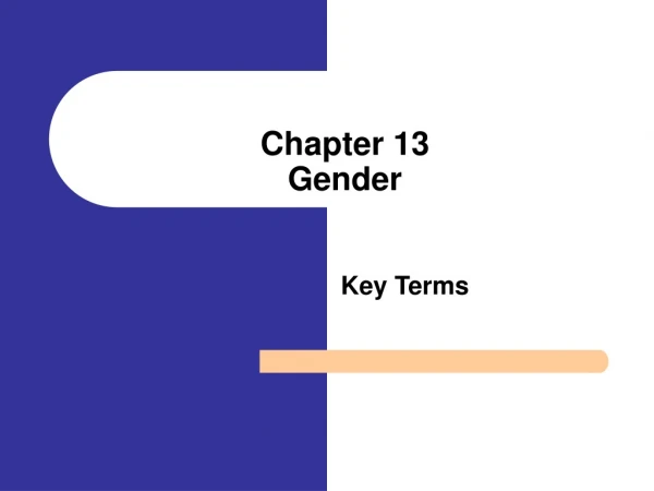 Chapter 13 Gender