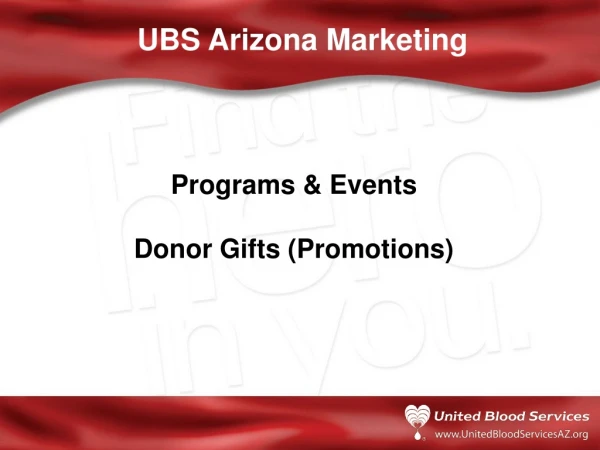 Programs &amp; Events Donor Gifts (Promotions)
