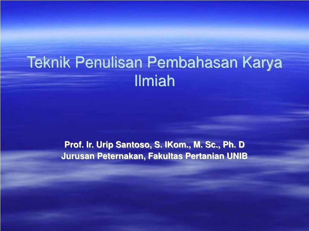 prof ir urip santoso s ikom m sc ph d jurusan peternakan fakultas pertanian unib