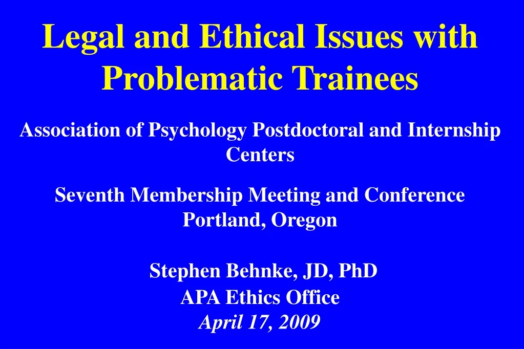 legal and ethical issues with problematic