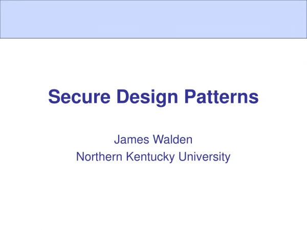 Secure Design Patterns