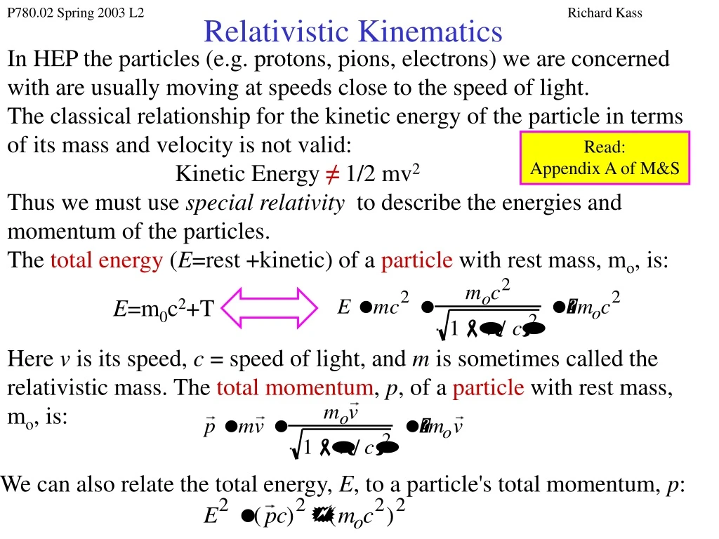 relativistic kinematics